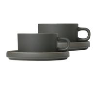 blomus 2 Tazas de té con plato Pilar Agave green
