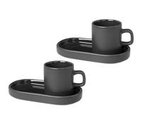 blomus 2 Tazas espresso y platillos Pilar Agave green