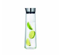 Blomus 63436 Acqua - Jarra de Agua (1 litro) | Cristal, acero inoxidable y silicona | Jarra de agua | vertido sin goteo | 1 L