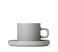blomus 2 Tazas de café con plato Pilar Mirage grey