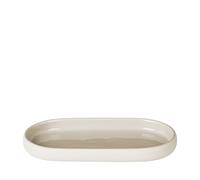 Blomus - Bandeja, Cerámica y silicona., Moonbeam, H 2,5 cm, B 10 cm, T 19 cm
