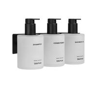 blomus Botellas de vidrio Kirei con soporte de pared. 3-pack Blanco. montaje con adhesivo