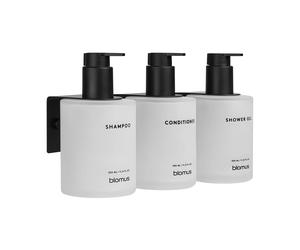 blomus Botellas de vidrio Kirei con soporte de pared. 3-pack Blanco. montaje con tornillos