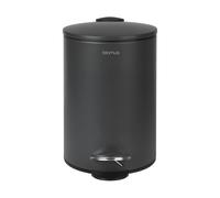 Blomus -TUBO- Cubo de pedal de acero con recubrimiento en polvo, antracita, capacidad de 3 litros, sistema de cierre inteligente, cubo extraíble, accesorio de baño exclusivo (alto x ancho x