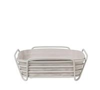 blomus Delara - Cesta para pan, color Moonbeam, talla L | Acero con recubrimiento en polvo, 100% algodón; para pan y rollos; dimensiones: 26,1 x 26 x 9,1 cm