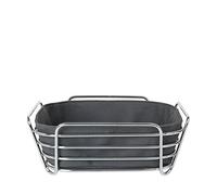 blomus -DELARA- panera L de acero cromado, imán, bolsa de tela de algodón, diseño moderno y moderno, versátil, aspecto exclusivo (H/A/P 9,5 x 25 x 25 cm, 63763)