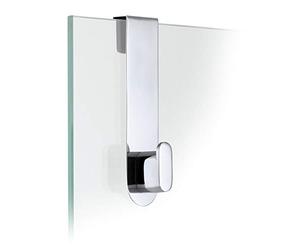 Blomus Glas 68915 - Gancho para Puerta de Ducha (Acero Inoxidable, 14 x 4 x 3,5 cm), Color Plateado