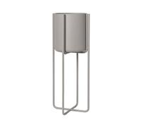 blomus Kena Maceta con base S h55 cm Ø22 cm Mourning dove (gris claro)