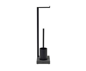 Blomus Menoto - Botón para Inodoro, Color Negro | Hecho de acero y polystone. Dimensiones: 20 x 15 x 63,5 cm