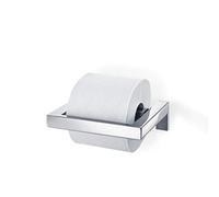 blomus MENOTO Portarrollos de Papel higiénico, Acero Inoxidable, plástico, Goma, Plata, Antracita, 14x17x5 cm