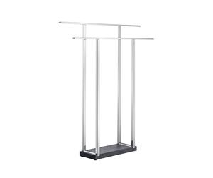 Blomus Menoto - Soporte de Toallas Independiente de Acero Inoxidable con 2 Barras para Toallas (H 90 cm, B 75 cm, T 16 cm, Acero Inoxidable, 68695)