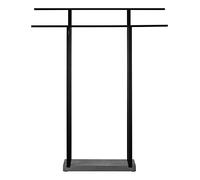 blomus -MENOTO- Toallero de Acero Inoxidable con Recubrimiento en Polvo, Color: Negro, Independiente con 2 Barras de Toallas, Accesorios de baño Modernos, 90 x 75 x 16 cm, Plata, 66310