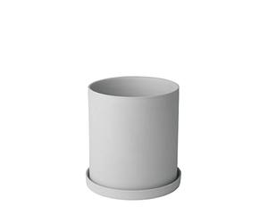 Blomus -NONA- Maceta para hierbas tamaño L, tono gris claro, elegante accesorio para el hogar, color micro chip (66518)