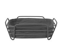 Blomus Panera de Acero con Recubrimiento de Polvo y Bolsa de Tela de algodón, Negra