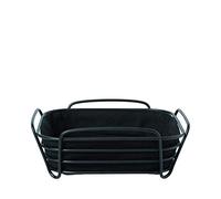 Blomus Panera Elara L de acero pulverizado, color negro, bolsa de tela de algodón, diseño moderno y moderno, versátil, aspecto exclusivo (alto x ancho x profundo: 9,5 x 25 x 25 cm, negro, 63872)