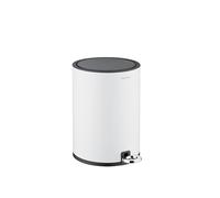 blomus Papelera -SINO- Papelera 3 litros | Blanco | 20L x 20W x 26H cm | Papelera de pedal con mecanismo de cierre suave | Papelera con bolsa de acero inoxidable