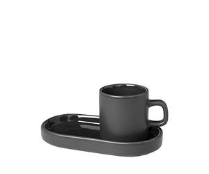 blomus - PILAR - Juego de 2 tazas de café expreso de gres Agave Green, 50 ml de capacidad, elegancia sencilla, apto para lavavajillas, acabado de (alto/ancho/fondo): 6 x 7,5 x 5 cm, verde agave 63714