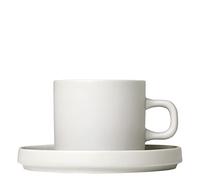 blomus -PILAR - Set de 2 tazas de café de loza, Moonbeam, 200 ml de capacidad, elegante y apto para lavavajillas