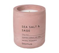 blomus -FRAGA- Vela perfumada S de cera de soja, Withered Rose, aroma de alta calidad, diseño característico de hormigón, fragancia SEA SALT & SAGE, duración de 24 horas (H / A / P: 8 x 6,5 x 6,5 cm, Withered Rose, 65651)