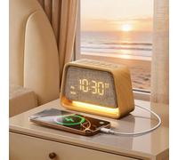 blonbar Reloj Despertador con Luz Nocturna Ajustable,10 Sonidos Naturales