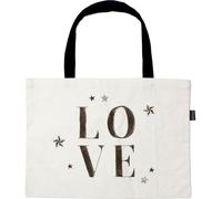 Blond Amsterdam Bolsa de lona - Bolsa grande de algodón con ilustración del amor - Negro Blanco - Hecho a mano - Reutilizable y resistente
