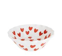 Blond Amsterdam Ensaladera San Valentín 23.5 cm con borde ondulado y diseño de corazones rojos, ideal para servir con estilo romántico