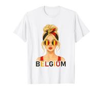 Blond Belgian Girlfriend Belgium Flag Belgian Wife Camiseta