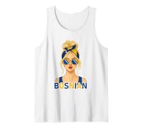 Blond Bosnian Girl Bosnia Flag Bosnian Girlfriend Wife Camiseta sin Mangas