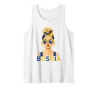 Blond Bosnian Girl Bosnia Flag Bosnian Girlfriend Wife Camiseta sin Mangas