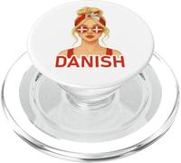Blond Danish Girl Denmark Flag Danish Girlfriend Wife PopSockets PopGrip para MagSafe