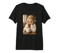 Blond Doll Smoking Aesthetic Art Coffee Time Morning Mood Camiseta Premium