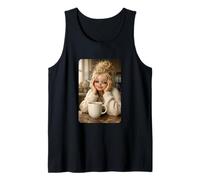 Blond Doll Smoking Aesthetic Art Coffee Time Morning Mood Camiseta sin Mangas