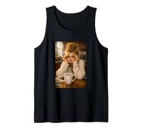 Blond Doll Smoking Aesthetic Art Coffee Time Morning Mood Camiseta sin Mangas