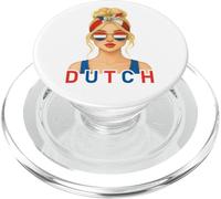 Blond Dutch Girl Netherlands Flag Dutch Girlfriend Wife PopSockets PopGrip para MagSafe
