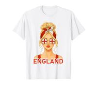 Blond English Girl England Flag English Girlfriend Wife Camiseta