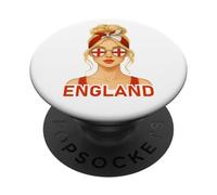 Blond English Girl England Flag English Girlfriend Wife PopSockets PopGrip Adhesivo