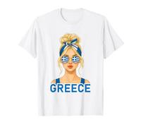 Blond Greek Girl Greece Flag Greek Girlfriend Wife Camiseta