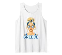 Blond Greek Girl Greece Flag Greek Girlfriend Wife Camiseta sin Mangas