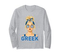 Blond Greek Girl Greece Flag Greek Girlfriend Wife Manga Larga
