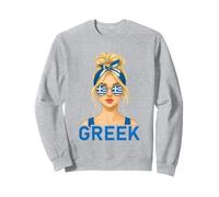 Blond Greek Girl Greece Flag Greek Girlfriend Wife Sudadera