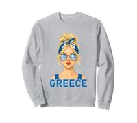 Blond Greek Girl Greece Flag Greek Girlfriend Wife Sudadera