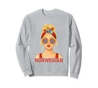 Blond Norwegian Girl Norway Flag Norwegian Girlfriend Wife Sudadera