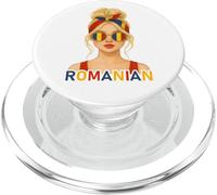 Blond Romanian Girl Romania Flag Romanian Girlfriend Wife PopSockets PopGrip para MagSafe