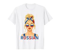 Blond Russian Girl Russia Flag Russian Girlfriend Wife Camiseta