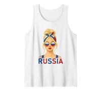 Blond Russian Girl Russia Flag Russian Girlfriend Wife Camiseta sin Mangas