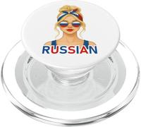 Blond Russian Girl Russia Flag Russian Girlfriend Wife PopSockets PopGrip para MagSafe