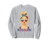 Blond Russian Girl Russia Flag Russian Girlfriend Wife Sudadera