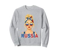 Blond Russian Girl Russia Flag Russian Girlfriend Wife Sudadera