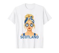 Blond Scottish Girl Scotland Flag Scottish Girlfriend Wife Camiseta