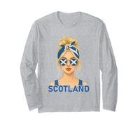Blond Scottish Girl Scotland Flag Scottish Girlfriend Wife Manga Larga